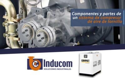 Componentes y partes de un sistema de compresor de aire de tornillo