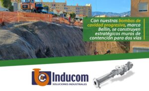 Con nuestras bombas de cavidad progresiva, marca Bellin, se construyen estratégicos muros de contención para dos vías